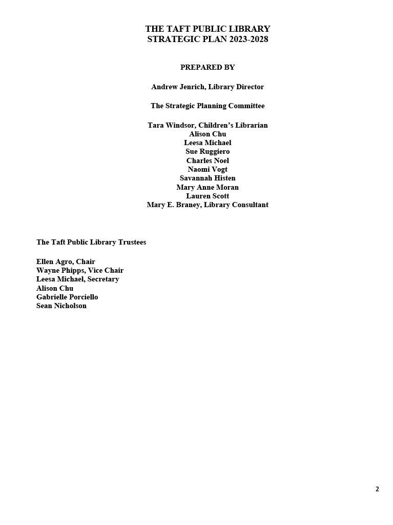 Strategic Plan Page 2